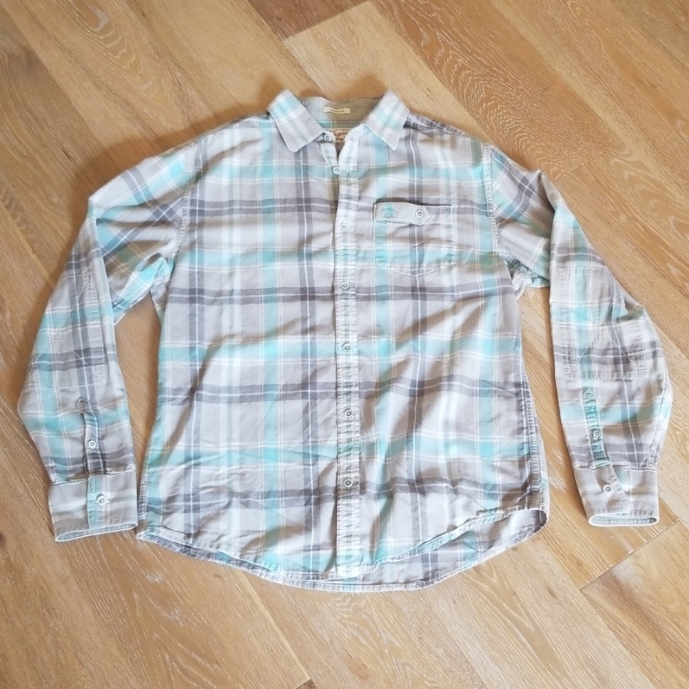 ORIGINAL PENGUIN Plaid Button Down Men's Medium